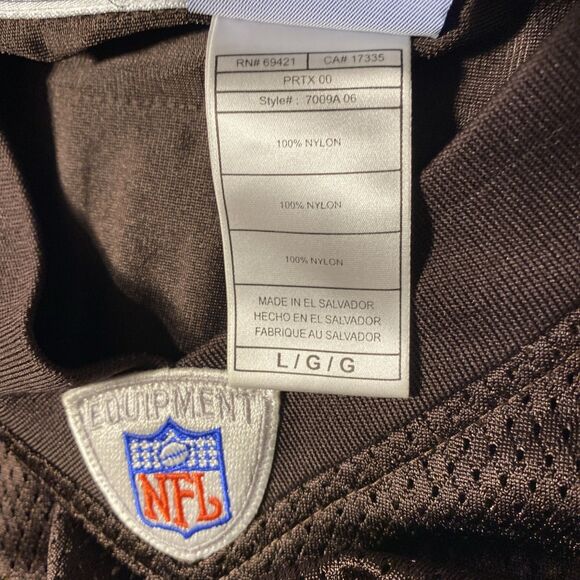 Cleveland Browns Jersey Mens Extra Large Brown Droughns #34 Reebok NFL Vntg - Picture 11 of 12